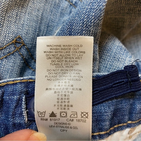 Levis 505 Jeans Boys 12 26x26 Blue Regular Fit Cotton Denim Adjustable Waist - Picture 10 of 16